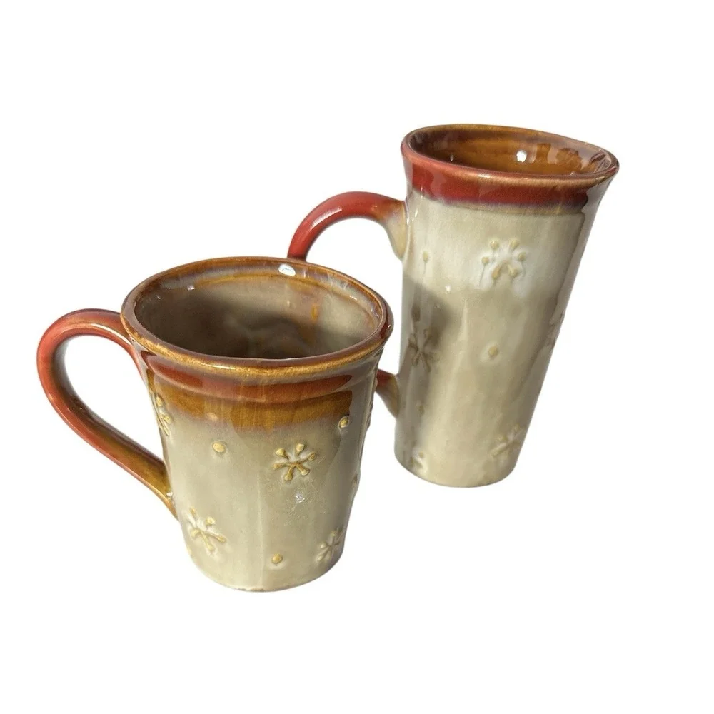 Vintage‎ Coffee Mug Cup Christmas Santa Set Of 2 Holiday Y2K